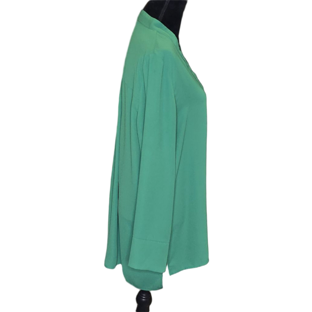 The Limited XL Green Tunic Blouse Long Sleeve V Neck Flowy Top - Picture 4 of 11